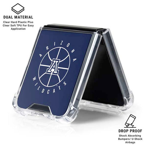 University of Arizona Basketball Mark Blue Galaxy Z Flip6 Clear Case